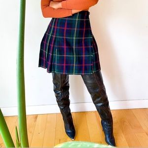 Vintage 100% wool plaid skirt